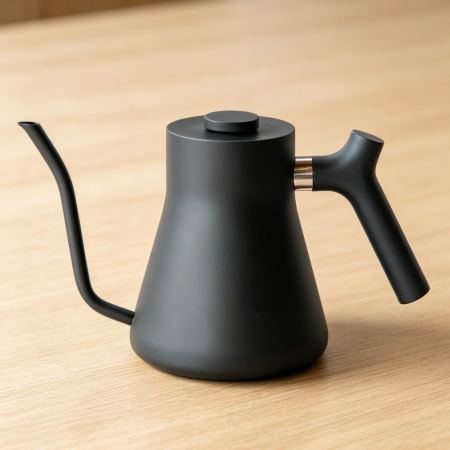 1L Matte Black Stovetop Gooseneck Kettle with Thermometer